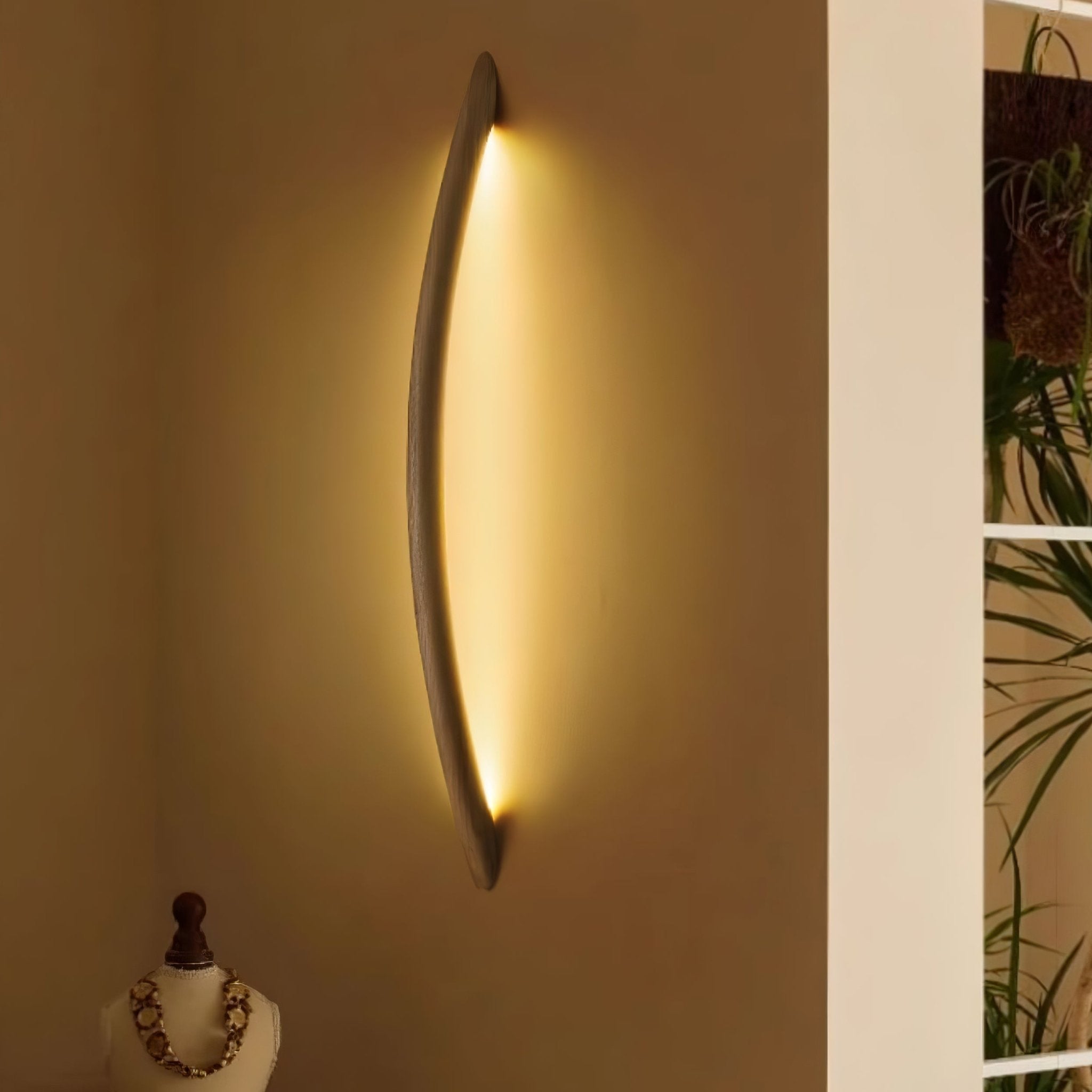 Minimalist Linear Wood LED Sconce Modern Vertical Wall Mounted Light for Hallways and Living Rooms