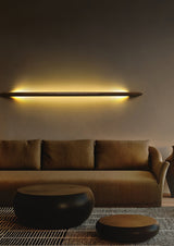 Minimalist Linear Wood LED Sconce Modern Vertical Wall Mounted Light for Hallways and Living Rooms