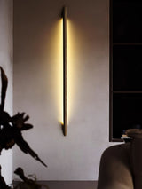 Minimalist Linear Wood LED Sconce Modern Vertical Wall Mounted Light for Hallways and Living Rooms