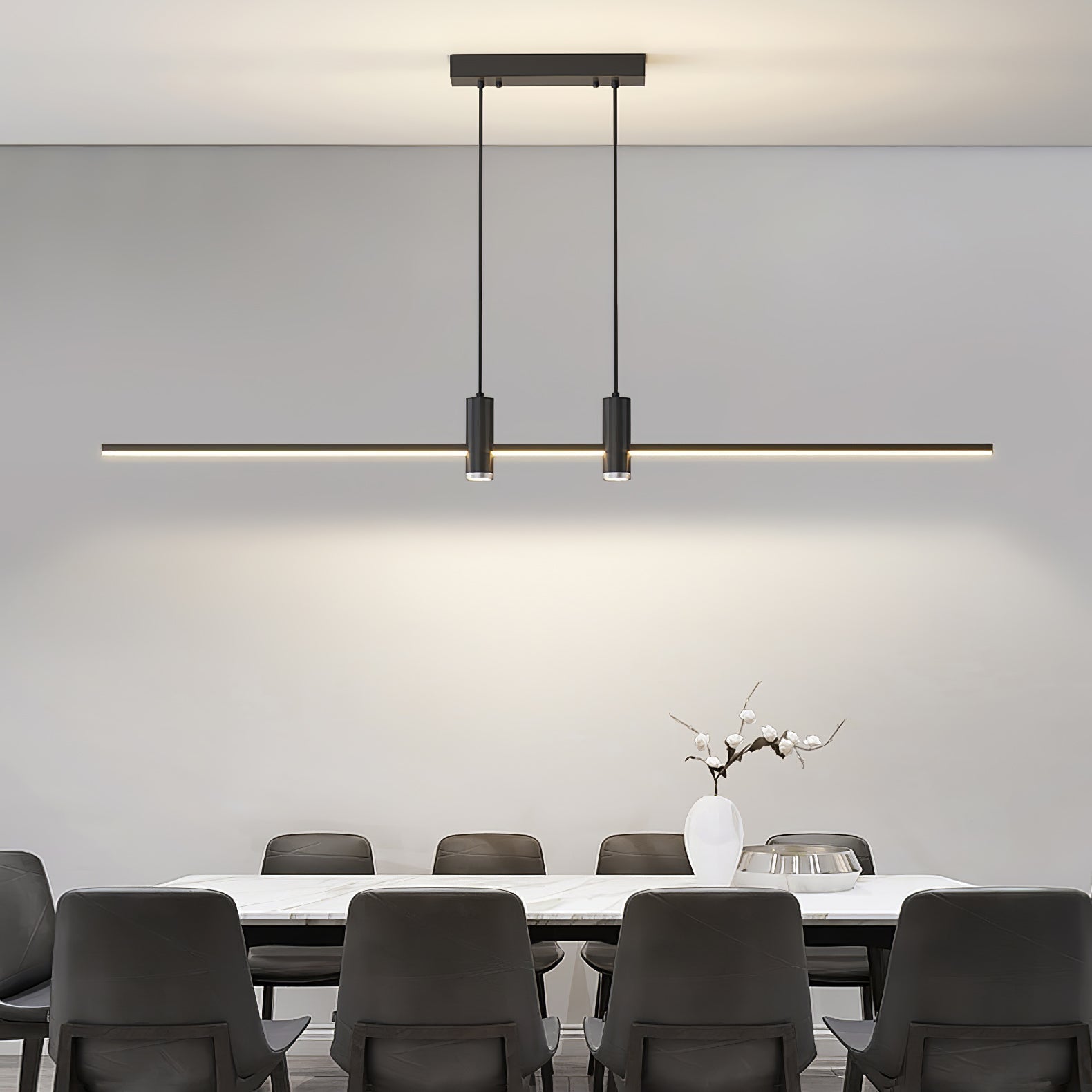 Minimalist Link LED Linear Pendant Light for Modern Dining and Office Spaces