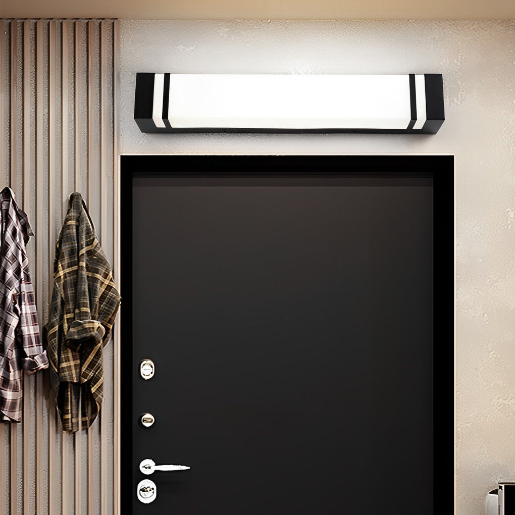 Minimalist Long LED Outdoor Wall Light Waterproof Black Strip Sconce for Garden and Entryway