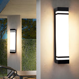 Minimalist Long LED Outdoor Wall Light Waterproof Black Strip Sconce for Garden and Entryway
