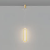 Minimalist Long Oval Linear LED Pendant Light for Kitchen Island and Dining Areas