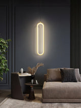 Minimalist Long Oval Linear LED Pendant Light for Kitchen Island and Dining Areas