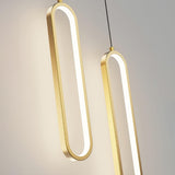 Minimalist Long Oval Linear LED Pendant Light for Kitchen Island and Dining Areas