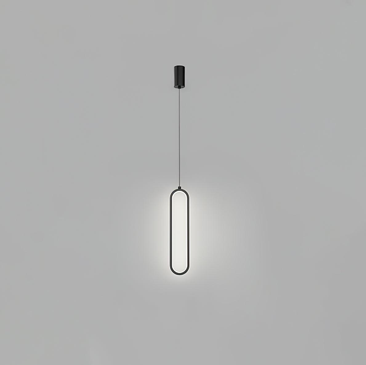 Minimalist Long Oval Linear LED Pendant Light for Kitchen Island and Dining Areas