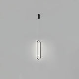 Minimalist Long Oval Linear LED Pendant Light for Kitchen Island and Dining Areas