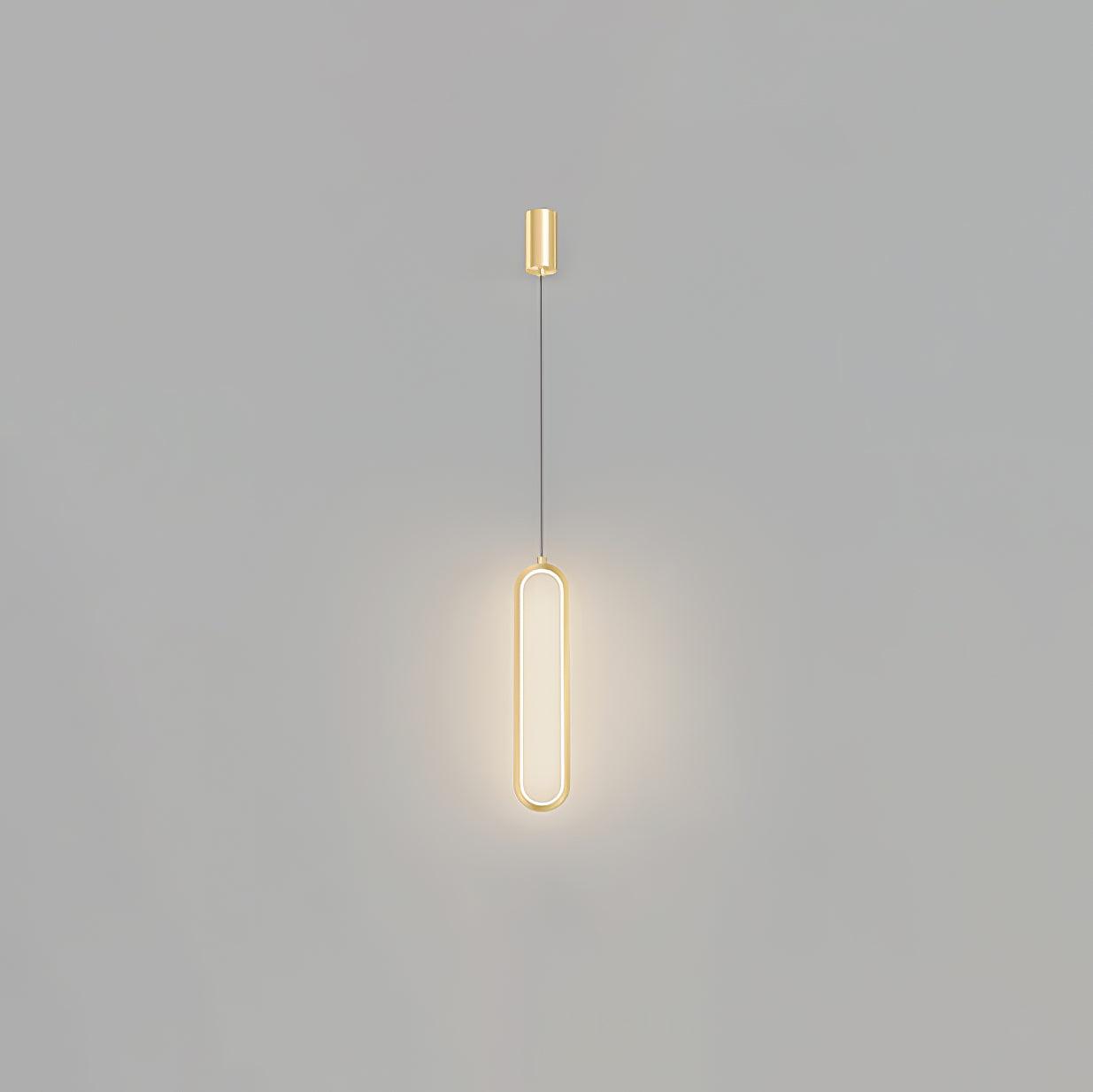 Minimalist Long Oval Linear LED Pendant Light for Kitchen Island and Dining Areas