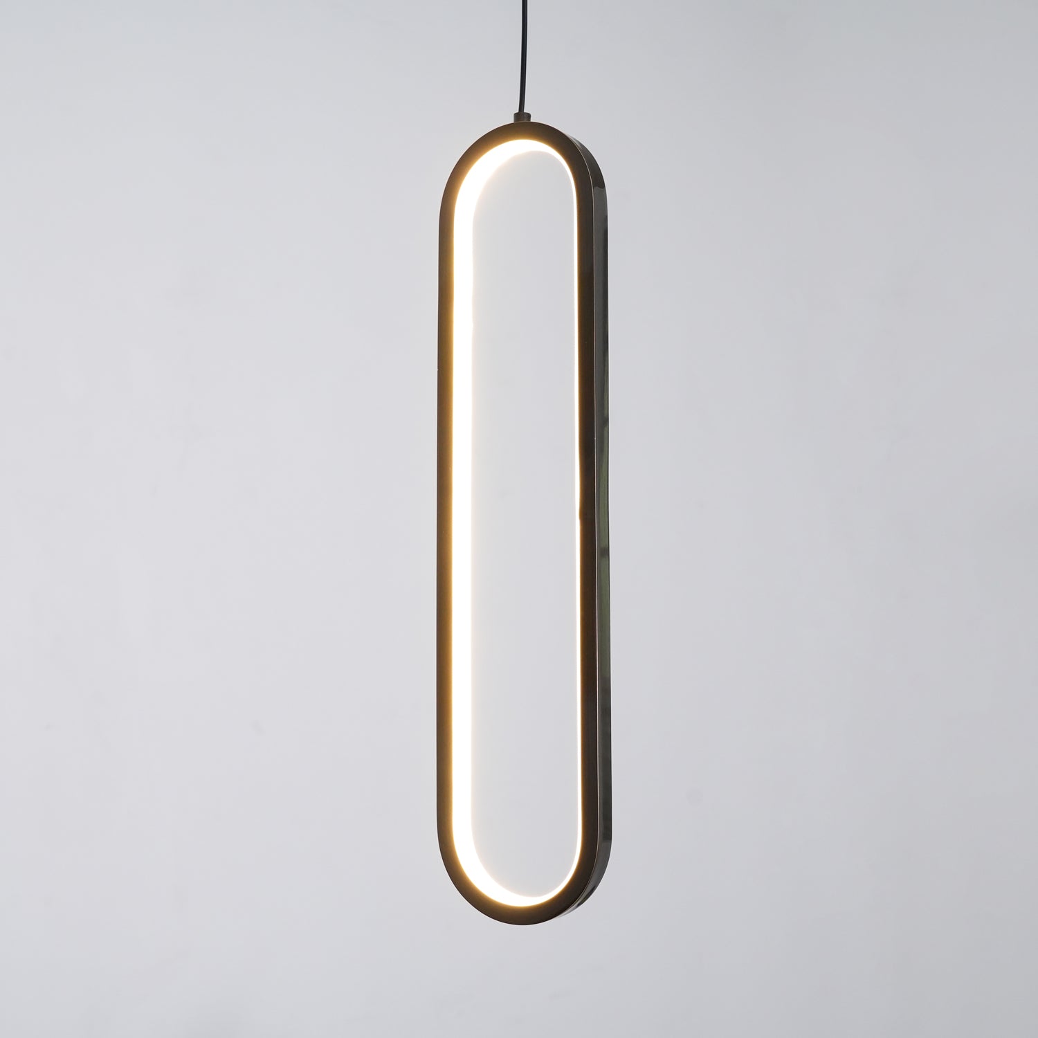 Minimalist Long Oval Linear LED Pendant Light for Kitchen Island and Dining Areas