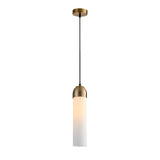 Minimalist Long Tube Glass Bottle Pendant Light Nordic Single Hanging Lamp for Bedroom and Kitchen Island
