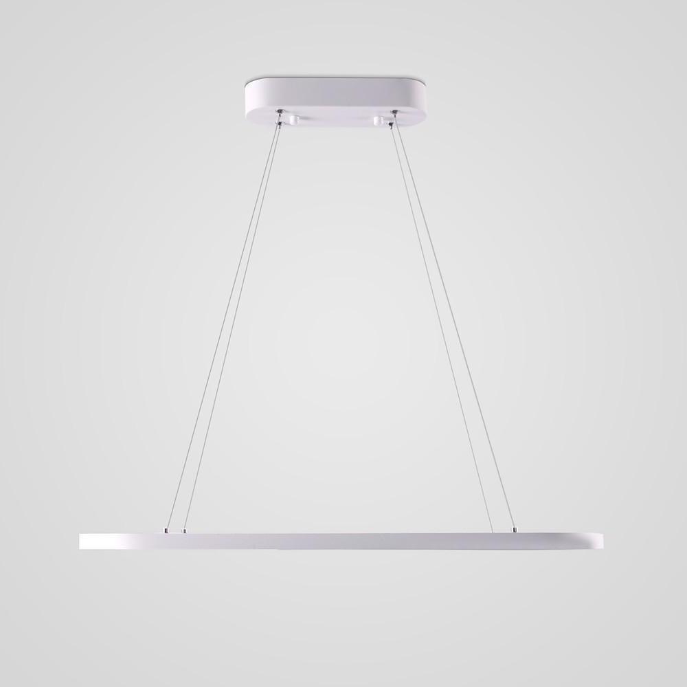 Minimalist Metal LED Chandelier Rectangular Ring Hanging Light for Modern Kitchen Dining Room