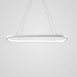 Minimalist Metal LED Chandelier Rectangular Ring Hanging Light for Modern Kitchen Dining Room