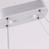 Minimalist Metal LED Chandelier Rectangular Ring Hanging Light for Modern Kitchen Dining Room