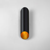 Minimalist Metal Wall Mounted Light Fixture Set of 2 Matte Black and Brass Finish Wall Sconce