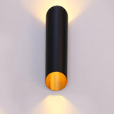 Minimalist Metal Wall Mounted Light Fixture Set of 2 Matte Black and Brass Finish Wall Sconce