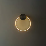 Minimalist Modern Circular LED Wall Sconce Round Ring Bracket Light Fixture