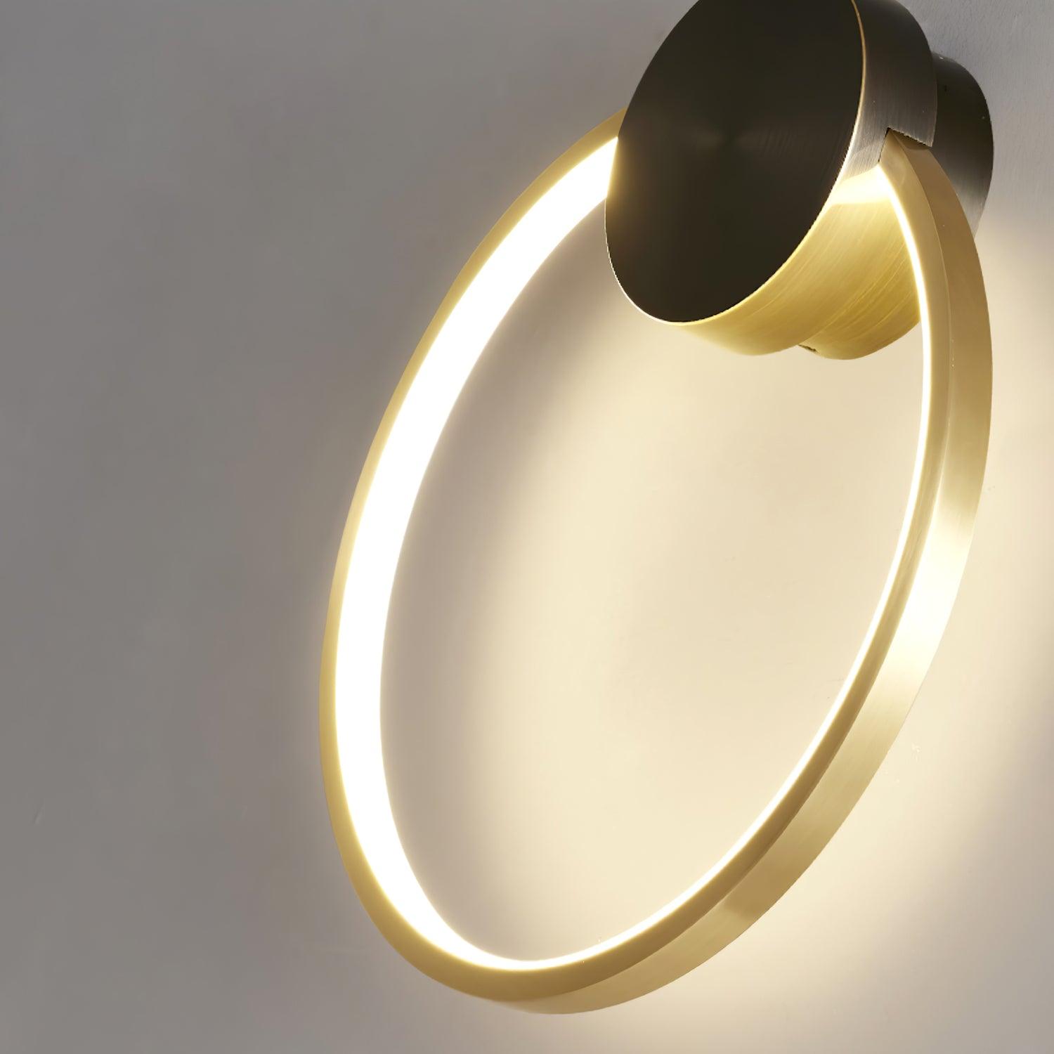 Minimalist Modern Circular LED Wall Sconce Round Ring Bracket Light Fixture