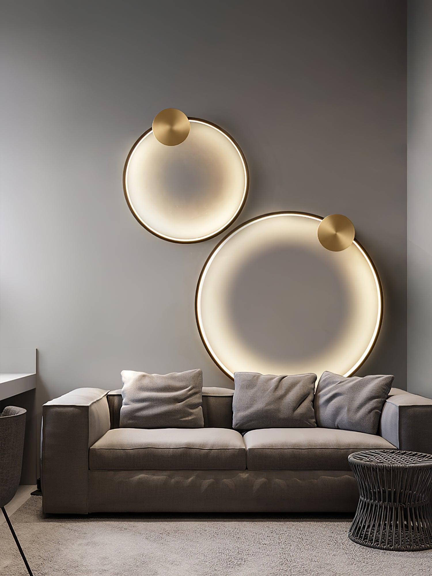 Minimalist Modern Circular LED Wall Sconce Round Ring Bracket Light Fixture