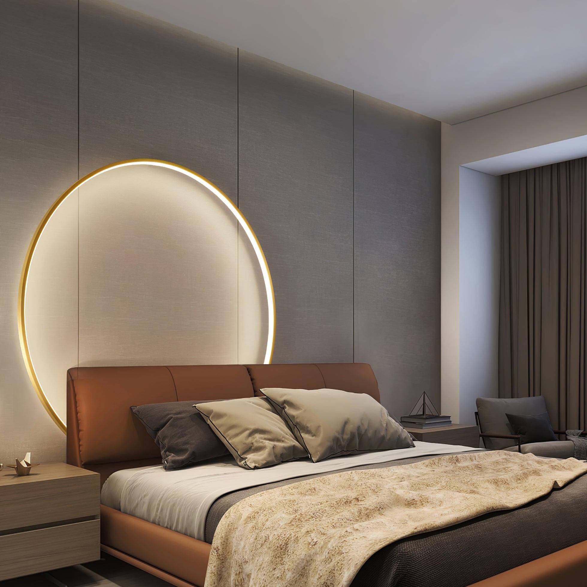 Minimalist Modern Circular LED Wall Sconce Round Ring Bracket Light Fixture