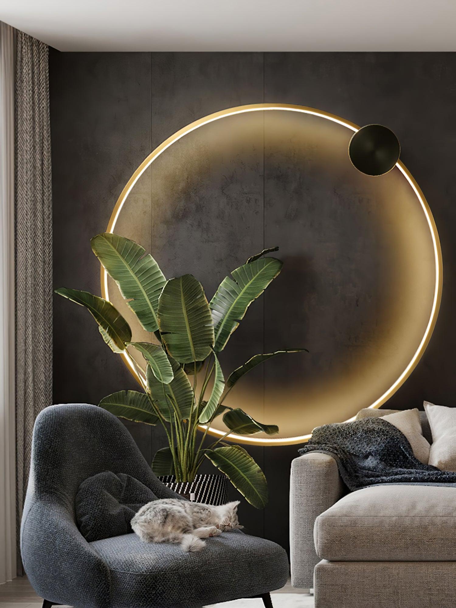 Minimalist Modern Circular LED Wall Sconce Round Ring Bracket Light Fixture