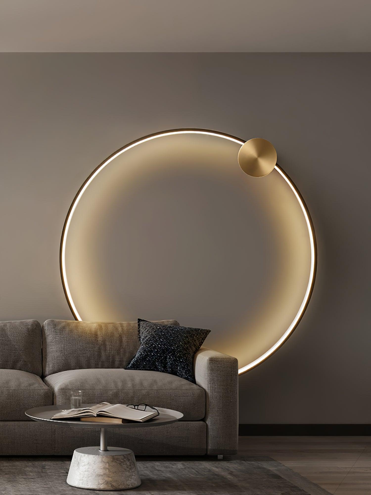 Minimalist Modern Circular LED Wall Sconce Round Ring Bracket Light Fixture
