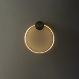 Minimalist Modern Circular LED Wall Sconce Round Ring Bracket Light Fixture
