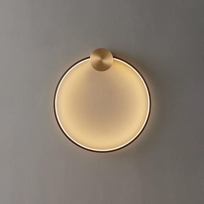 Minimalist Modern Circular LED Wall Sconce Round Ring Bracket Light Fixture
