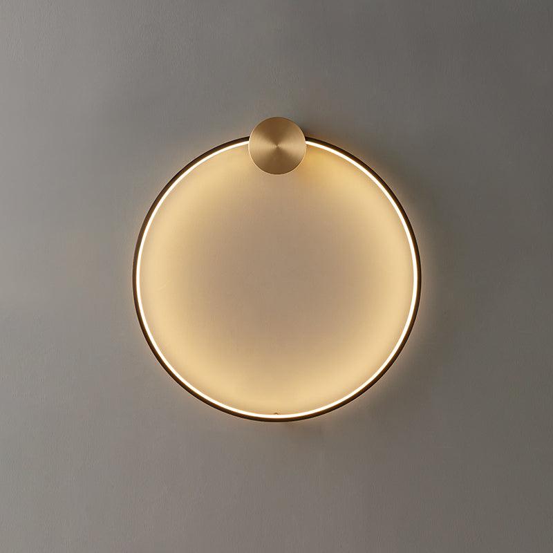 Minimalist Modern Circular LED Wall Sconce Round Ring Bracket Light Fixture