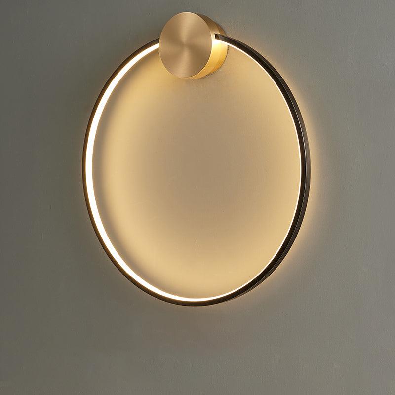 Minimalist Modern Circular LED Wall Sconce Round Ring Bracket Light Fixture