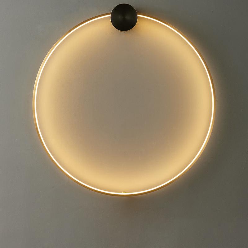 Minimalist Modern Circular LED Wall Sconce Round Ring Bracket Light Fixture