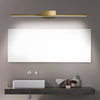 Minimalist Modern Gold Brass LED Bathroom Vanity Light Linear Cylinder Wall Mounted Sconce