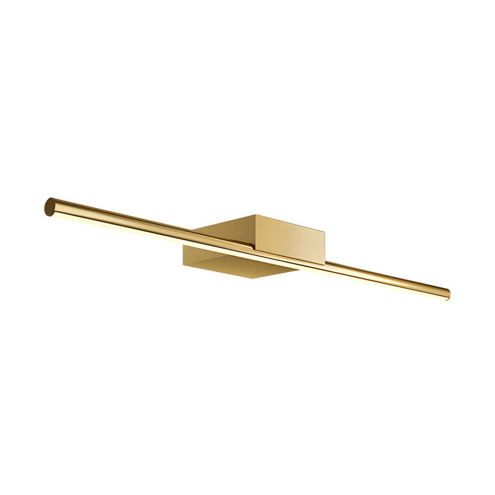 Minimalist Modern Gold Brass LED Bathroom Vanity Light Linear Cylinder Wall Mounted Sconce