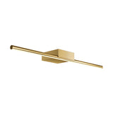 Minimalist Modern Gold Brass LED Bathroom Vanity Light Linear Cylinder Wall Mounted Sconce