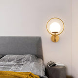 Minimalist Modern Sphere Glass Globe Wall Sconce with Metal Bracket Set of Two