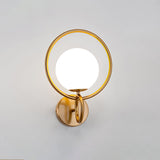 Minimalist Modern Sphere Glass Globe Wall Sconce with Metal Bracket Set of Two