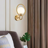 Minimalist Modern Sphere Glass Globe Wall Sconce with Metal Bracket Set of Two