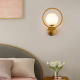 Minimalist Modern Sphere Glass Globe Wall Sconce with Metal Bracket Set of Two