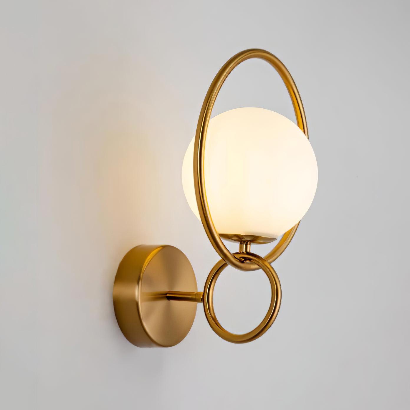 Minimalist Modern Sphere Glass Globe Wall Sconce with Metal Bracket Set of Two