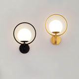 Minimalist Modern Sphere Glass Globe Wall Sconce with Metal Bracket Set of Two