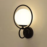 Minimalist Modern Sphere Glass Globe Wall Sconce with Metal Bracket Set of Two