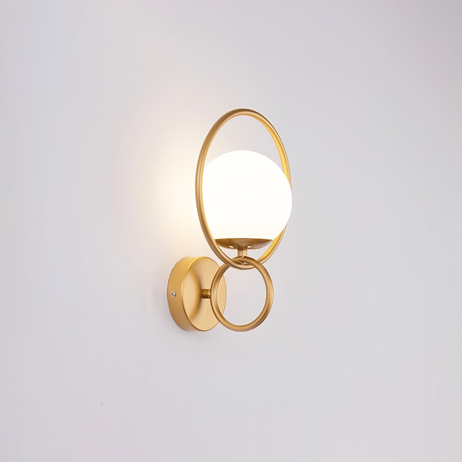 Minimalist Modern Sphere Glass Globe Wall Sconce with Metal Bracket Set of Two