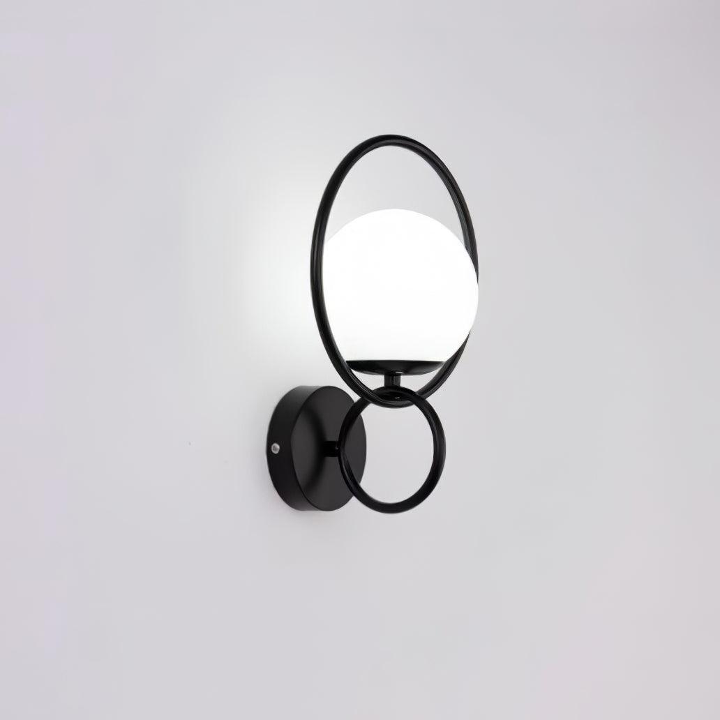 Minimalist Modern Sphere Glass Globe Wall Sconce with Metal Bracket Set of Two