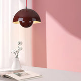 Minimalist Nordic Flowerpot Pendant Light Metal Mushroom Hanging Lamp for Dining Room and Bedroom