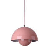 Minimalist Nordic Flowerpot Pendant Light Metal Mushroom Hanging Lamp for Dining Room and Bedroom