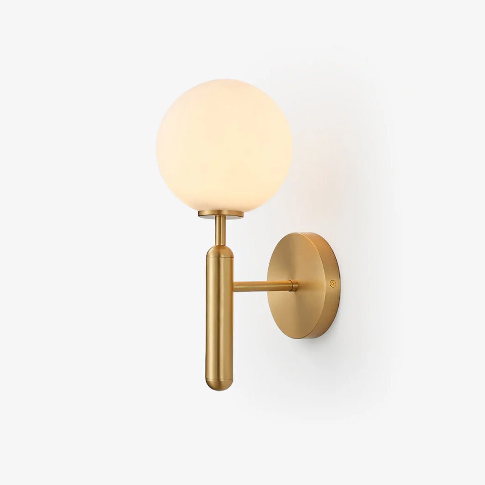 Minimalist Nordic Glass Wall Light Modern Brass Sconce for Bedroom and Living Room