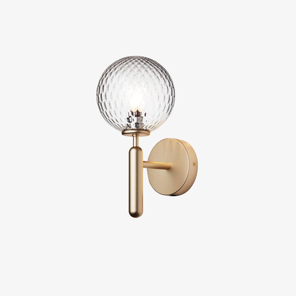 Minimalist Nordic Glass Wall Light Modern Brass Sconce for Bedroom and Living Room