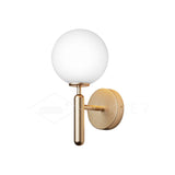 Minimalist Nordic Glass Wall Light Modern Brass Sconce for Bedroom and Living Room