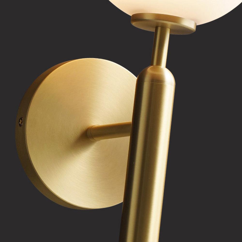 Minimalist Nordic Glass Wall Light Modern Brass Sconce for Bedroom and Living Room