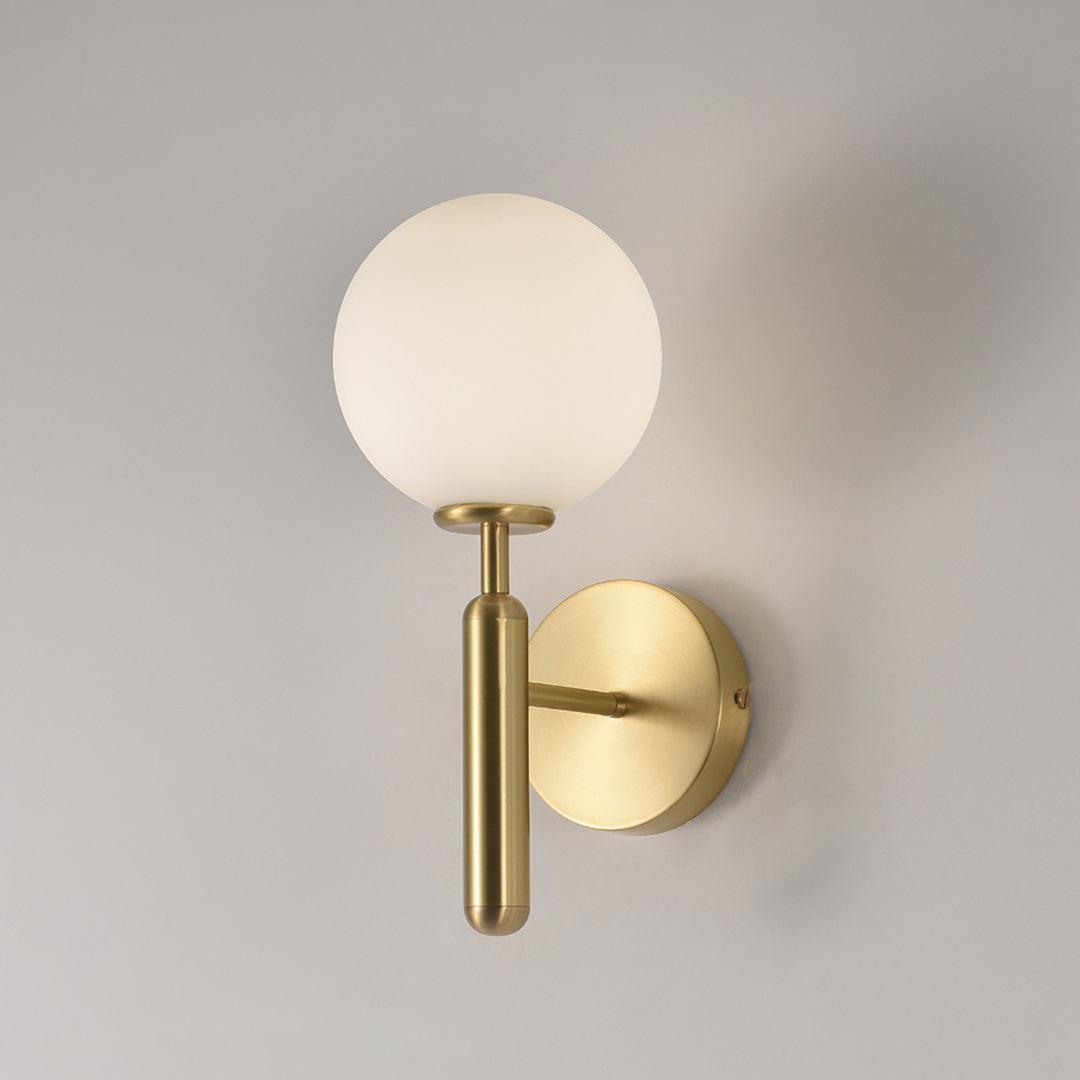 Minimalist Nordic Glass Wall Light Modern Brass Sconce for Bedroom and Living Room