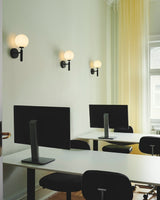 Minimalist Nordic Glass Wall Light Modern Brass Sconce for Bedroom and Living Room